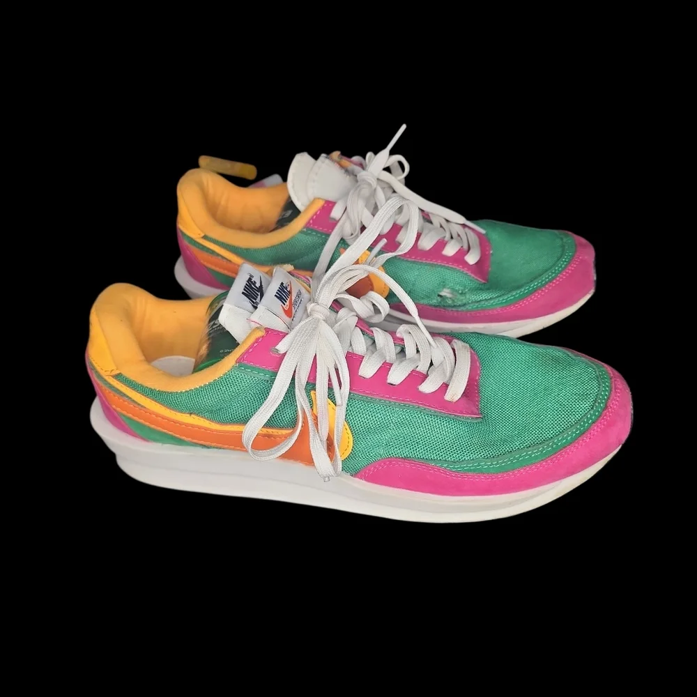 RARE Nike LDWaffle x Sacai BV0073-600 Green Pink Yellow Orange Men’s Sz 10 - Picture 4 of 8